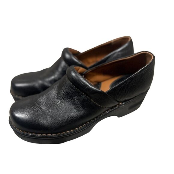 Brown's Landing Women's‎ Leather Slip-On Nursing Clogs Black Size 9 - Picture 4 of 7